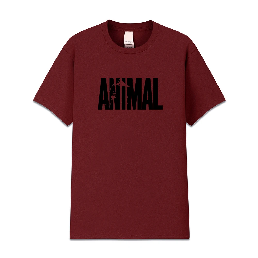 

2019 summer brand ANIMAL T Shirt men cotton round collar muscle exercise fitness strong and handsome mens T-shirt trends cotton