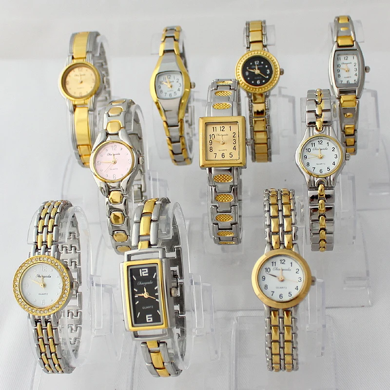 Mixed Style Bulk 10PCS/Lot Golden Silver Ladies Women Watches Quartz Dress Wristwatch Gift JBT Women Watches bracelet watch