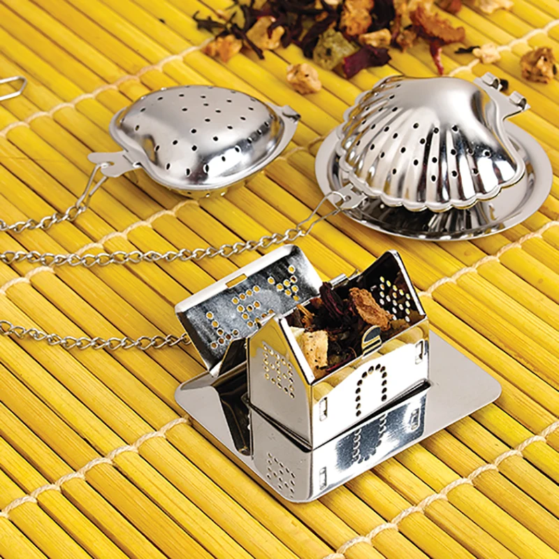 Filtro de chá de aço inoxidável portátil fabricante de chá prata malha inoxidável bola de ervas chá tempero filtro chaleira infusor drinkwares