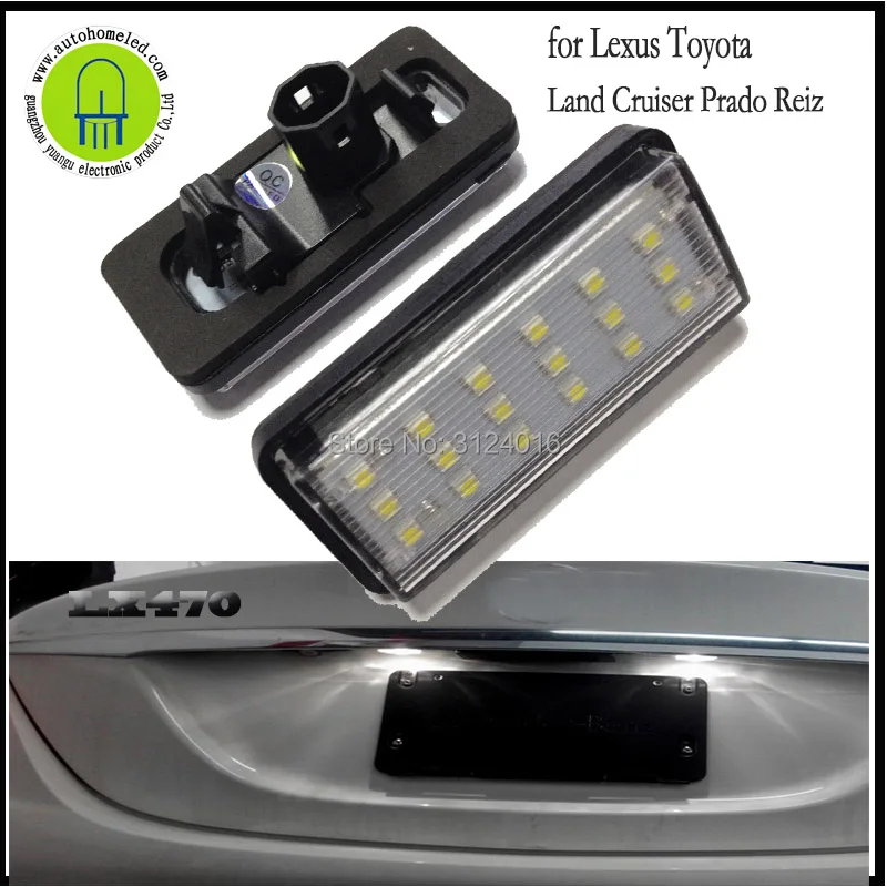 2PC x dahosun LED License Plate Light Lamps For Toyota Land Cruiser Cygnus Prado Reiz Mark for Lexus LX470 LX570 GX470