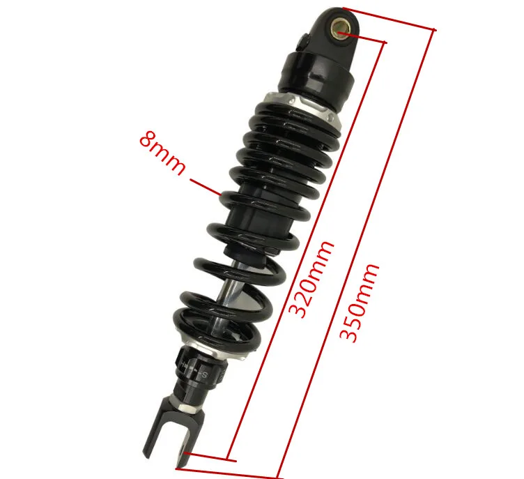 

8mm spring 320mm 330mm 340mm 350mm 360mm 380mm adjustable Air motorcycle shock absorber for honda YAMAHA SUSZKUI KAWASAKI 1pcs