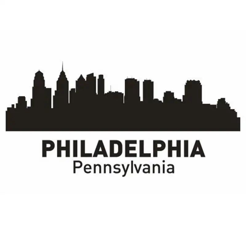 PHILADELPHIA City Decal Landmark Skyline Wall Stickers Sketch Decals Poster Parede Home Decor Sticker