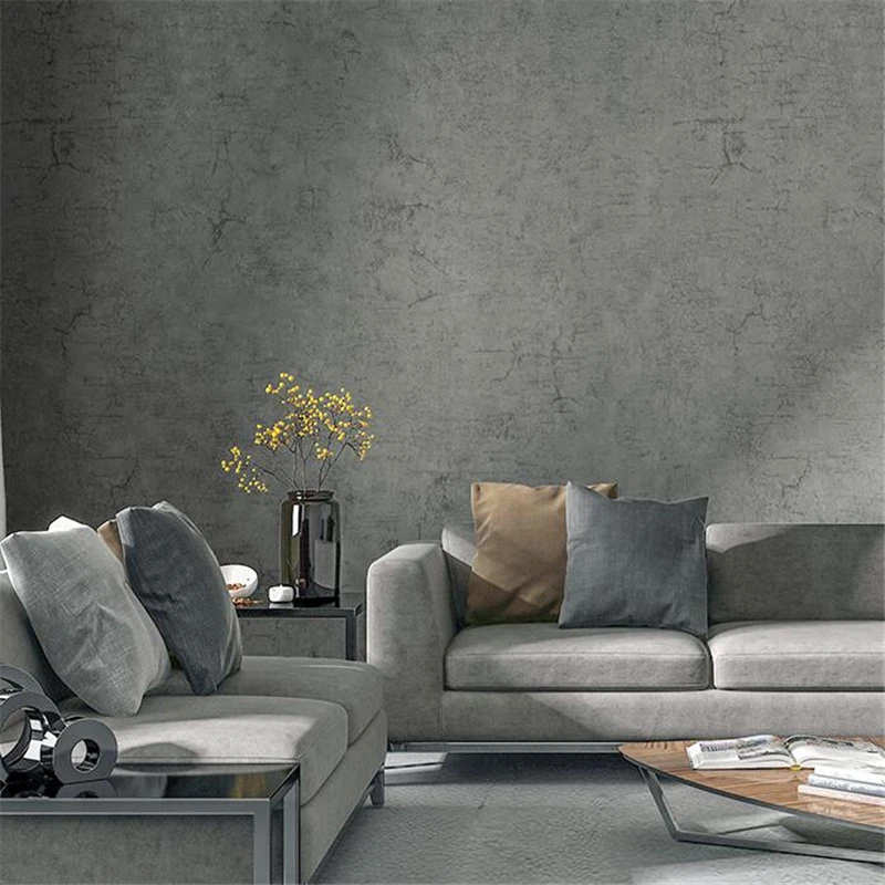 beibehang new Retro nostalgic cement gray ins wallpaper non-woven modern minimalist Nordic style wallpaper living room bedroom