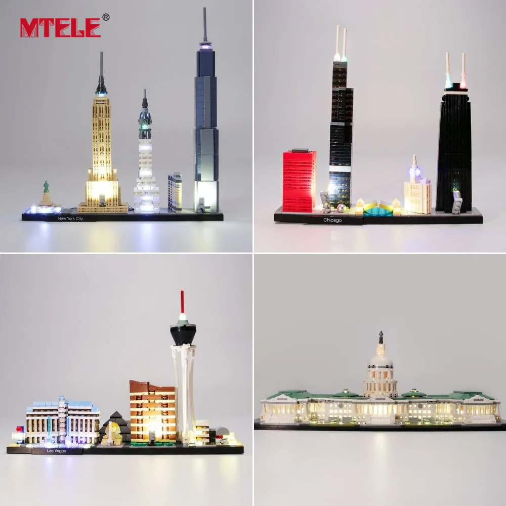 Kit luci YEABRICKS per architettura Skyline londra/stati uniti Capitol compatibile con 21026/21027/21028/21030/21032/21042