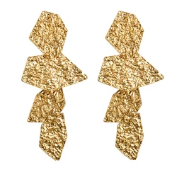 Irregular Gold&Silver Color Metal Clip on Earrings No Pierced Women Party Statement Jewelry Ear Clips Accessories Wholesale