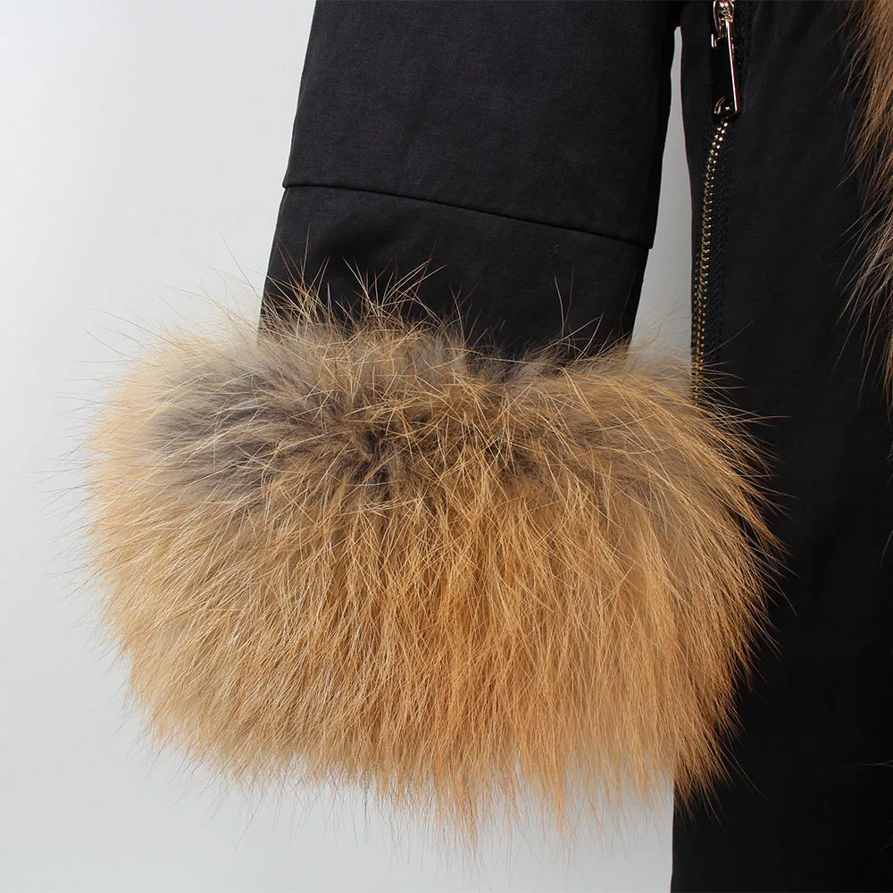 2024 MaoMaokong New Fox Fur Parka Warm Faux Fur Lined Jacket Women Coat Women's Winter Jackets With Natural Real Fur Collar