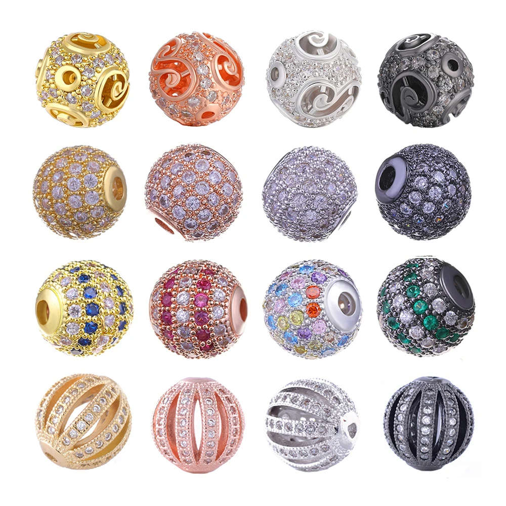 Juya DIY Beads Jewelry Beads 10mm Hollow Metal Ball Beads Accessories For Men Women's Bracelets Earrings Beadwork Jewelry Making