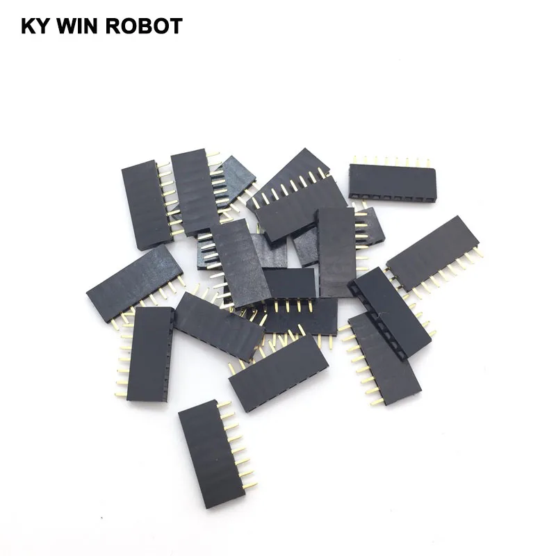 10PCS 1x8 Single Row 8 Pins PCB Socket Female Header 2.54MM 1*8P