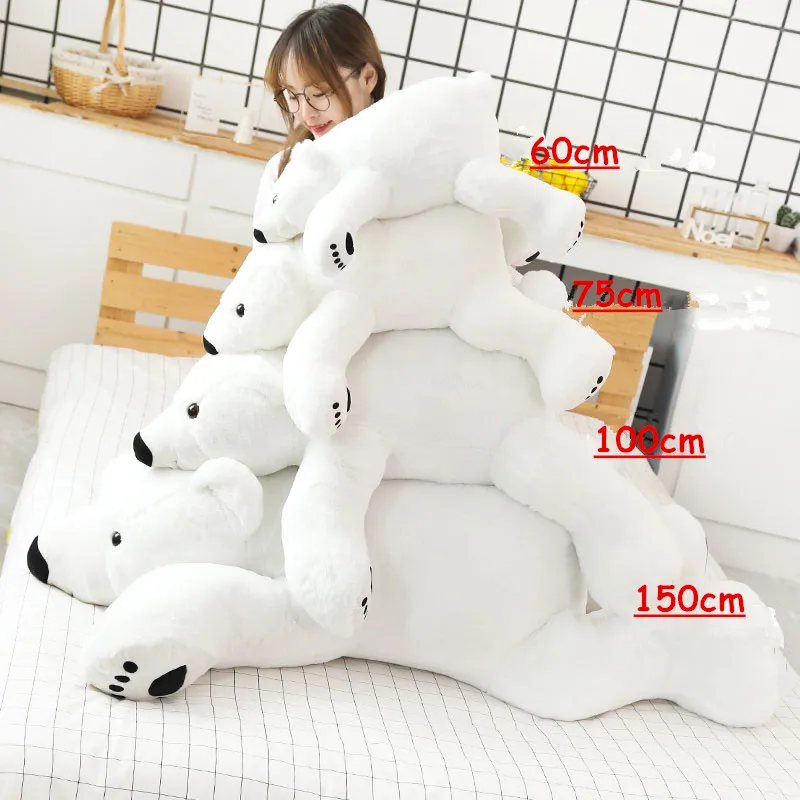 new giant polar bear plush toy white bear doll sleeping hug bear pillow raccoon doll for girl gift deco 100cm 150cm DY50666