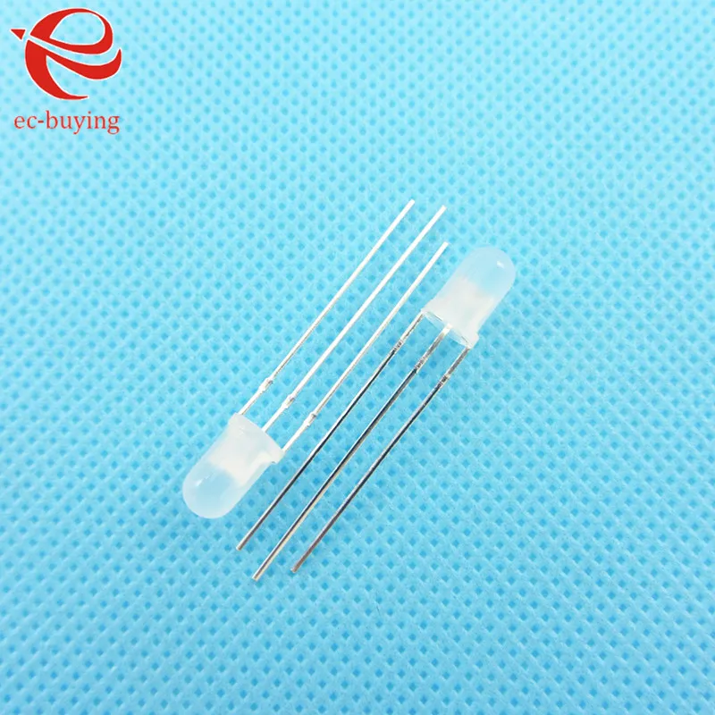 10 ピース/ロット F3 3 ミリメートル LED 二色拡散赤エメラルドグリーン共通アノードラウンド発光ダイオードデュアルフォギー 2 プラグイン DIY キット