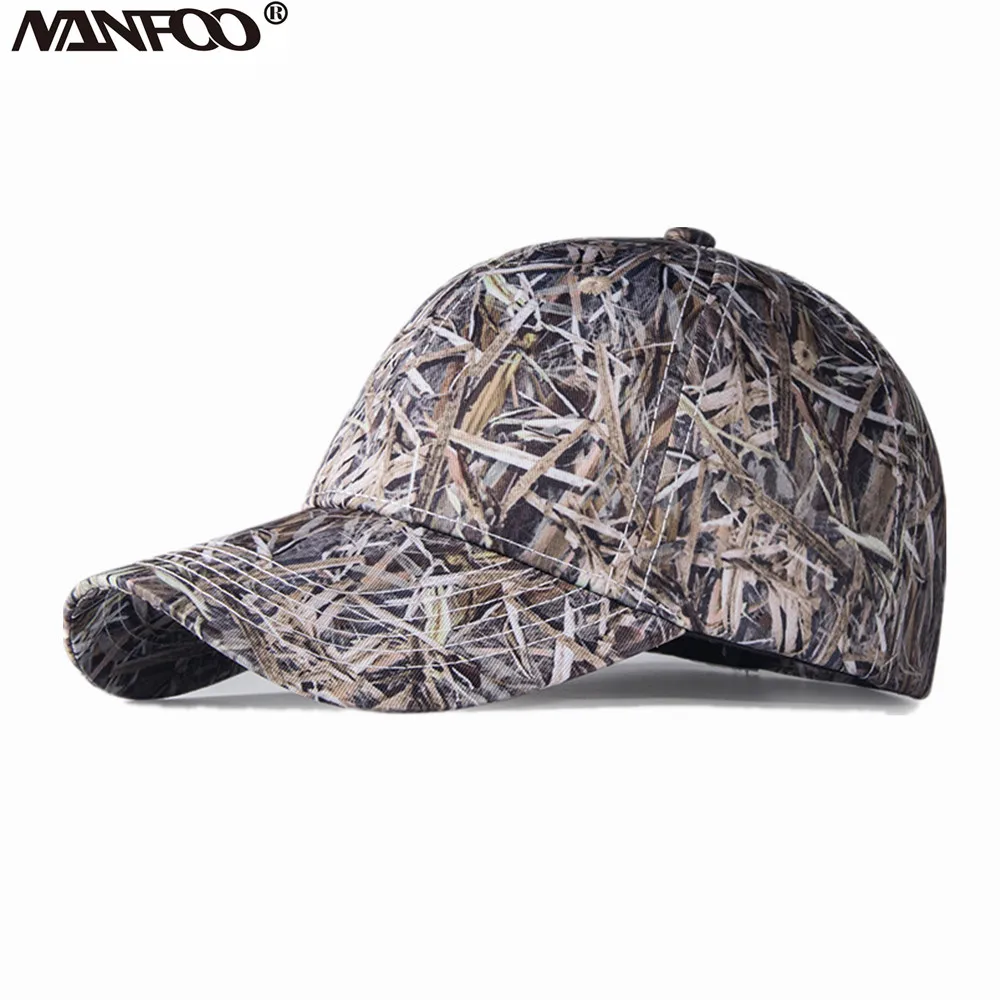 

Outdoor Waterproof Bionic Camouflage Hunting Hat Sunshade Reed Bulrush Camo Fishing Hat Breathable Hiking Peaked Cap Cotton Hat