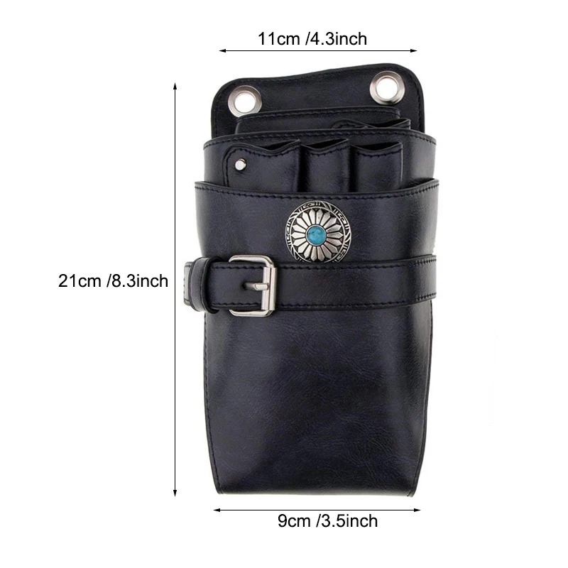 Real Leather Scissor Holster Pouch Holster with Belt Hairdressers Hair Stylist Barber Scissors Shear Hairdressing Waist Holder