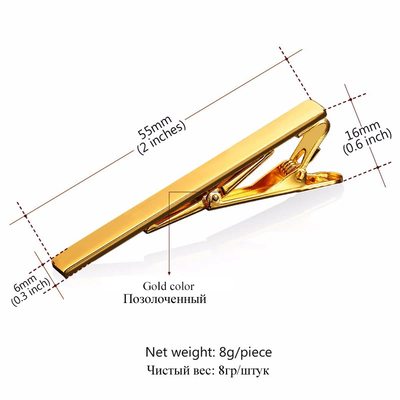 U7 Men Tie Clips for Wedding Anniversary 1 Set 4PCS Simple Style Male Business Necktie Clip Clasp Jewelry Customizable TC01 QC24