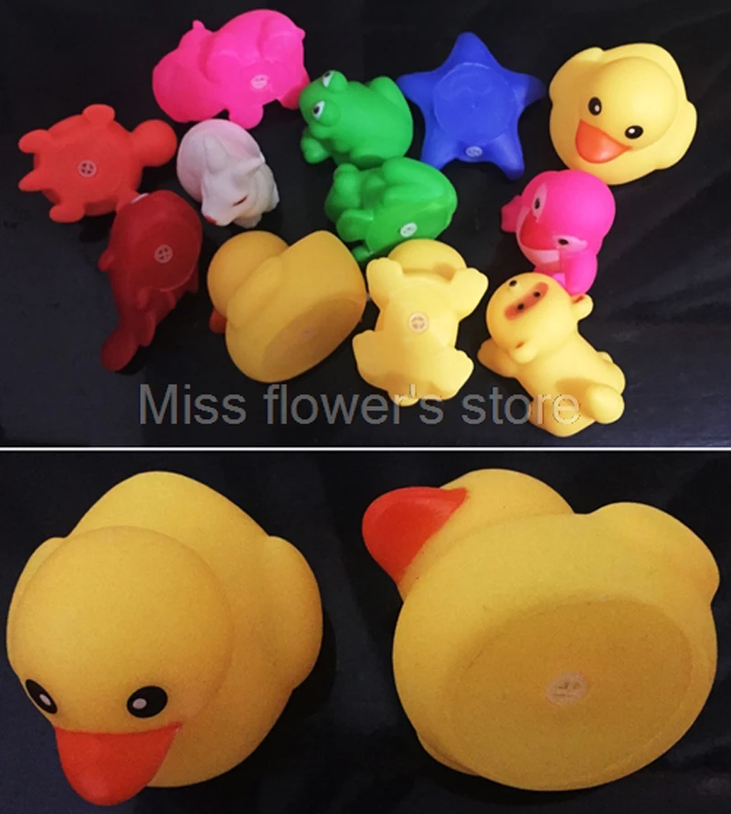 Cute Animals Kids Toy Soft Rubber Float Sqeeze Sound Baby Wash Bath Swimming Play Dog Cat Toys