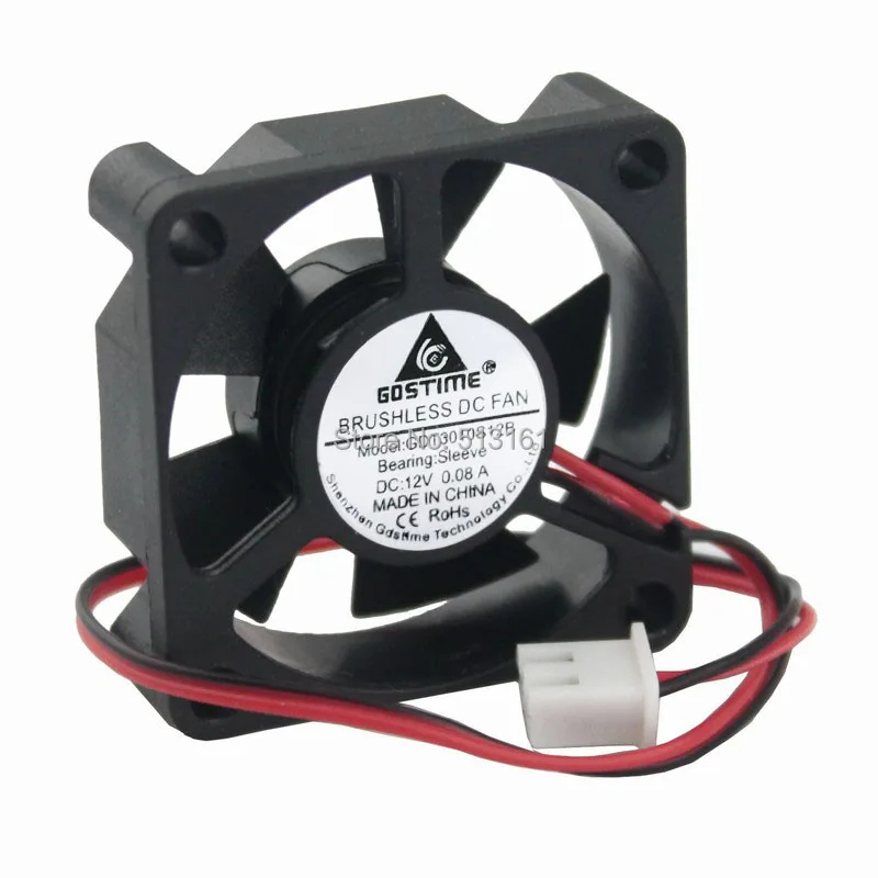 Gdstime-ventilador de refrigeración sin escobillas, Enfriador de CC pequeño de 2 pines, 12V, 3010S, 30x30x10mm, 30mm, 20 Uds.