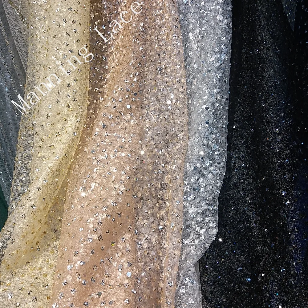 Beautiful silver and gold collocation, beautiful pattern glittering sequins India extravagant wedding evening dress fabric