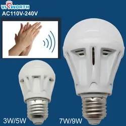 Lampe LED intelligente à commande vocale, contrôle du son, capteur blanc froid, E27 convaincu, 3W, 5W, 7W, 9W, 110V, 220V, 240V