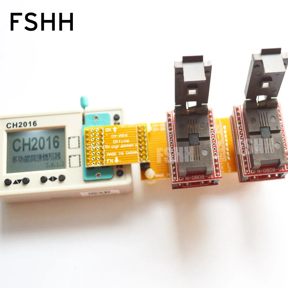 Offline Programmer CH2016 SPI FLASH Programmer + 5X6 Mm QFN8 + QFN8 Uji Produksi Socket 1 Drag 2 programmer