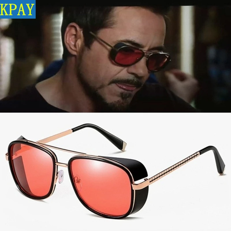 Male Steampunk Sunglasses Tony Stark Iron Man Matsuda Sunglasses Retro Vintage Eyewear Steampunk Sun Glasses UV400 Oculos De Sol