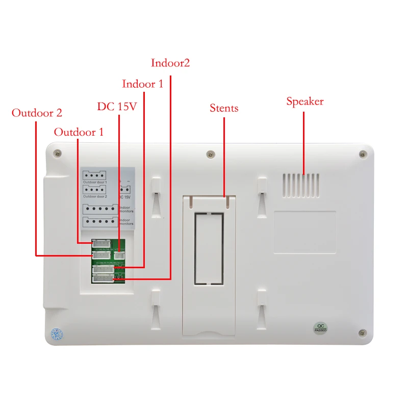 Vigtech Monitor da interno a colori da 7 pollici con adattatore di alimentazione videocitofono dispositivo interno citofono per porte di casa