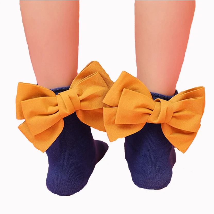 

Autumn girls bow socks lovely cute cotton kids children socks