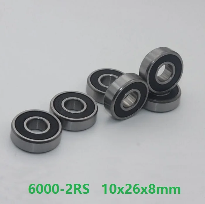 

500pcs/lot 6000RS 6000-2RS 6000 2RS RS 10*26*8mm double rubber sealed Deep Groove Ball bearing Shaft 10x26x8mm