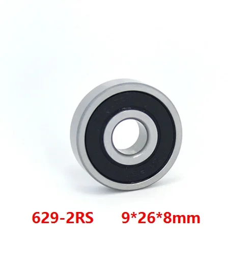 

100pcs/lot 9x26x8mm 629RS 629-2RS 629 RS 2RS Miniature mini ball bearings 9*26*8mm Double cover Deep Groove Ball bearing