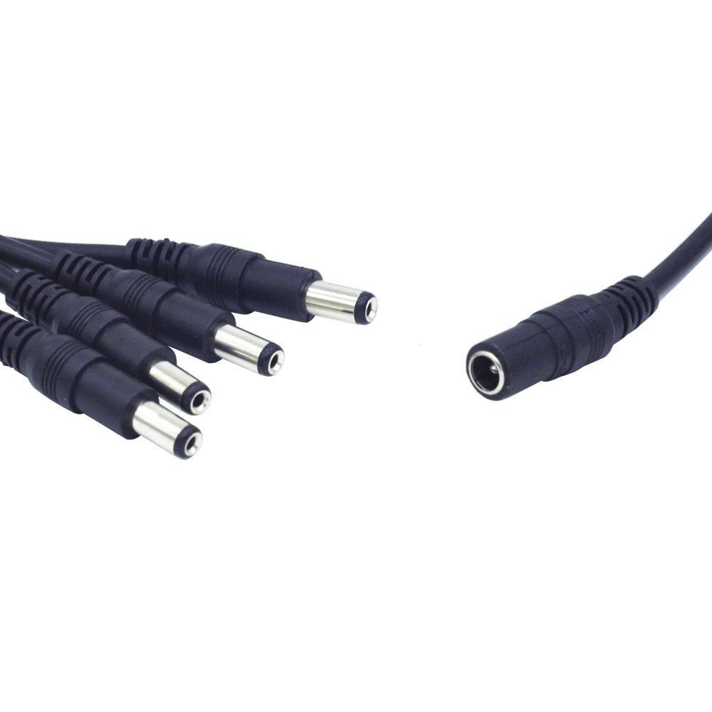 OUERTECH 4 In 1 Splitter 5.5mmx2.1mm Cable Power Cable For CCTV Security Camera 1 To 4 DC Power 4-Port Splitter Adapter Cable