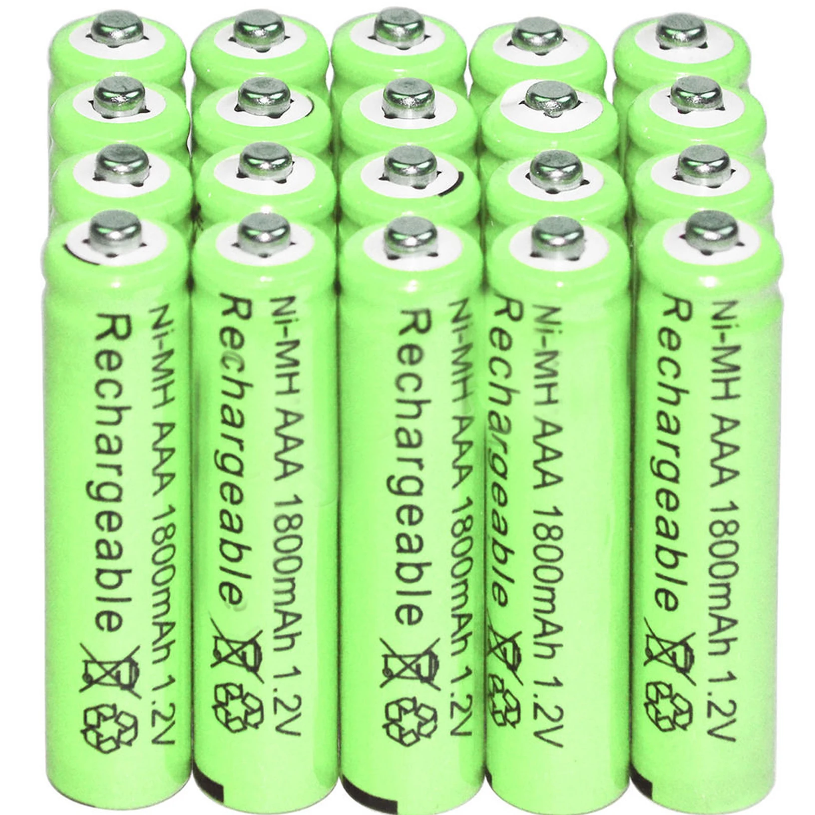 4/12/20/28/32/44pcs AAA batterie Al Nichel Idruro di Massa della batteria Ricaricabile NI-MH 1800mAh 1.2V Verde
