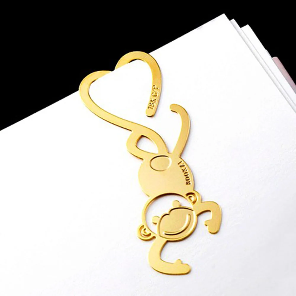 Bookmark Page Bookmark Form Decore monkey In Metal Gold for Book