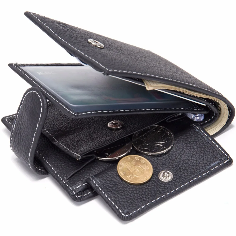 Men Wallets Genuine Cow Leather Wallets Brand With Coin Pocket Purse Card Holder Fashion wallet