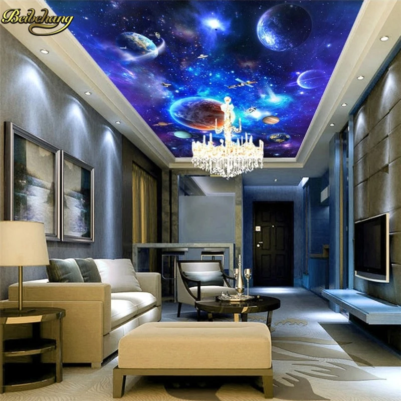 beibehang Custom Photo 3D Floor Painting Wallpaper Sky Galaxy Cosmic 3D Floor papel de parede