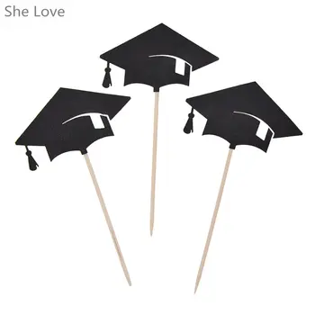 Chzimade 30個裝紙杯蛋糕裝飾帽 單身派對畢業蛋糕裝飾用品 10 最佳銷售 畢業裝飾 - №8