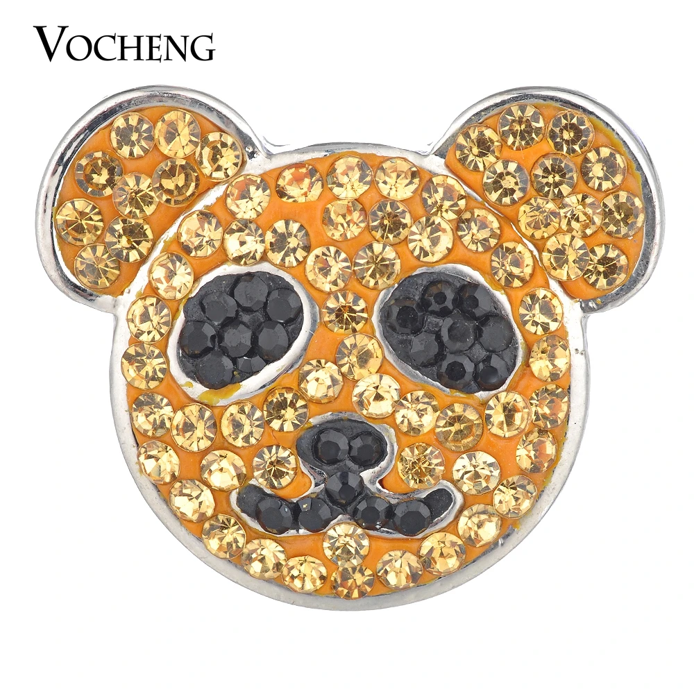 Vocheng Ginger Snap Charms Sugar Clay Rhinestone Lovely Animals 18mm 4 Colors Vn-1783