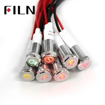 크롬 방수 램프 필름 12V LED 자동차 보트 LED 경고 대시 보드 신호등 악기 파일럿 라이트 10mm