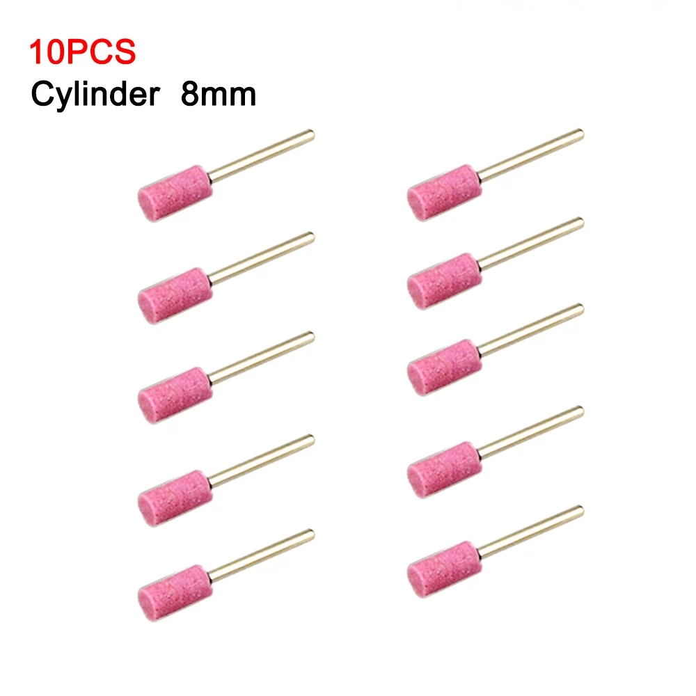 WREOW 10Pcs Mandrel Mounted Abrasive stone heads Electric Grinding Accessories Polishing Abrasive stone Wheel Rotary Power Tools