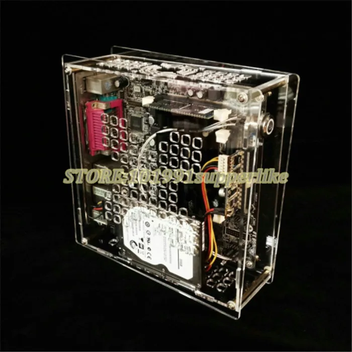 Caja de ordenador HTPC para placa base de control Industrial, carcasa transparente Simple, mini-itx
