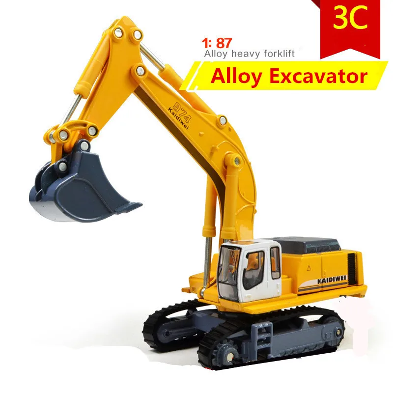 

1:87 Alloy excavator model, high simulation engineering vehicles digging machine toys, educational toys, free shipping