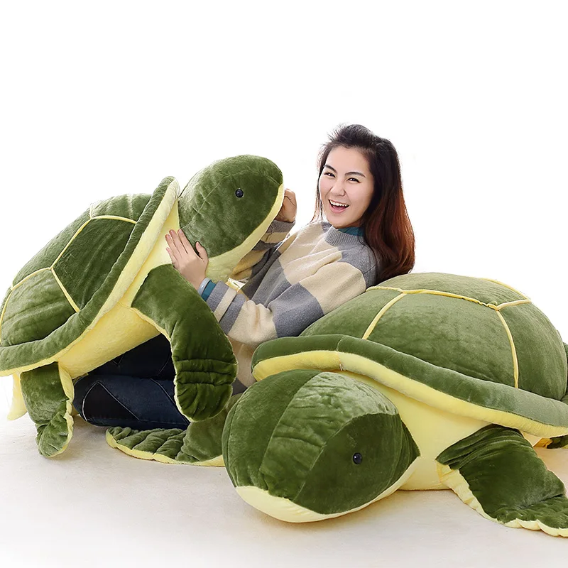 

Dorimytrader Huge Simulation Animal Tortoise Plush Toy Stuffed Soft Cartoon Turtle Pillow for Lover Children Gift 150cm