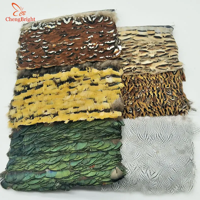 ChengBright Wholesale High Quality 1 Yards Natural Pheasant Feather Ribbon Feathers Trim Fringe Clothing Accessories Diy