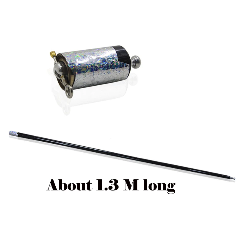 Long Black Steel Appearing Cane / Wand (1.3 Meters) Magic Tricks Professional Magician Stage Gimmick Props Silk to Cane Magia