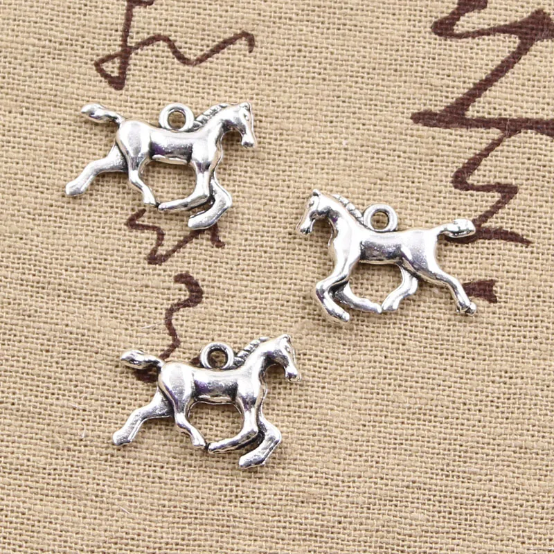 20pcs Charms Running Horse 22x15mm Antique Bronze Silver Color Pendants Making DIY Handmade Tibetan Bronze Silver Color Jewelry