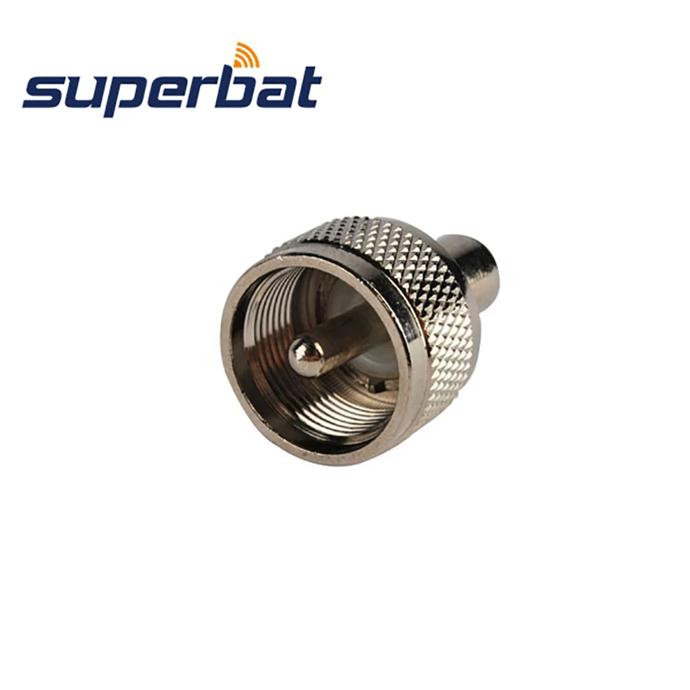 Superbat UHF-RCA Adapter UHF PL259 Male to RCA Female Phone Socket Straight RF Connector