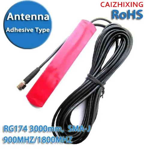 GSM GPRS 3G Car Antenna Patch antenna RG174 SMA Adhesive Type 2.5DBI 850MHZ/900MHZ/1800MHZ/1900MHZ 3000mm