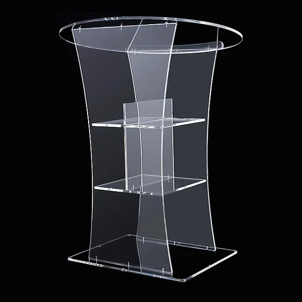 

Clear rostrum led bar speaker pulpit podium table furniture crystal pmma acrylic plexiglass lectern logo customize