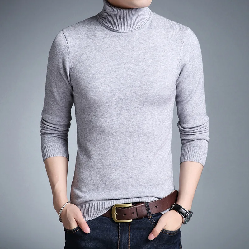 2023 Fashion Brand New Turtleneck Sweater Men Mens Pullover Slim Fit Jumpers Knitred Autumn Casual Men Clothes Pull Homme