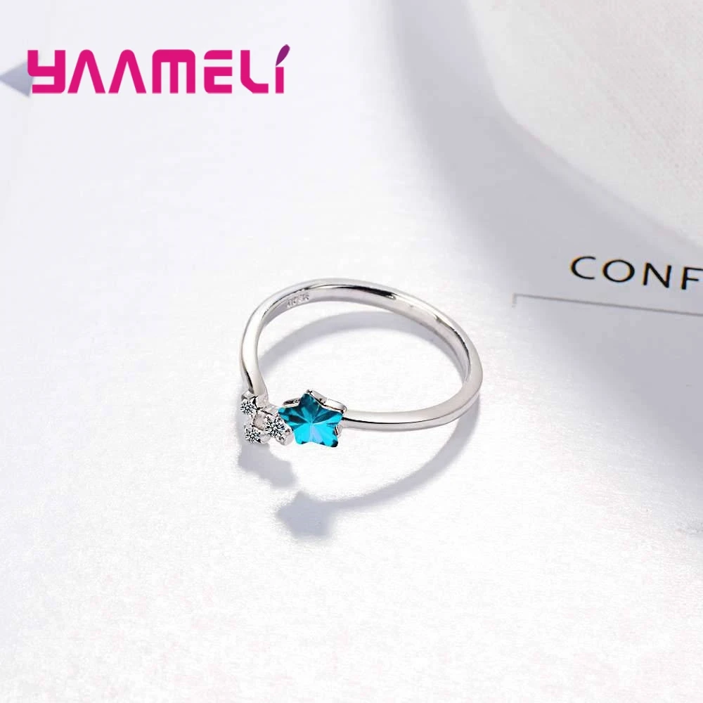 YAAMEL Factory Price Hot Selling 925 Sterling Silver Super Shining Cubic Zirconia Opening Finger Rings For Women Jewelry Crystal