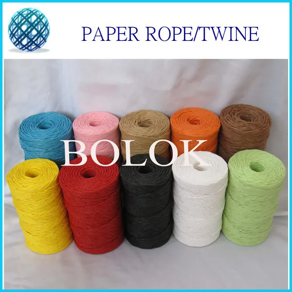 Free shipping 10 kinds color 100yards/spool (10pcs/lot) paper twine,paper rope,  for gift packing