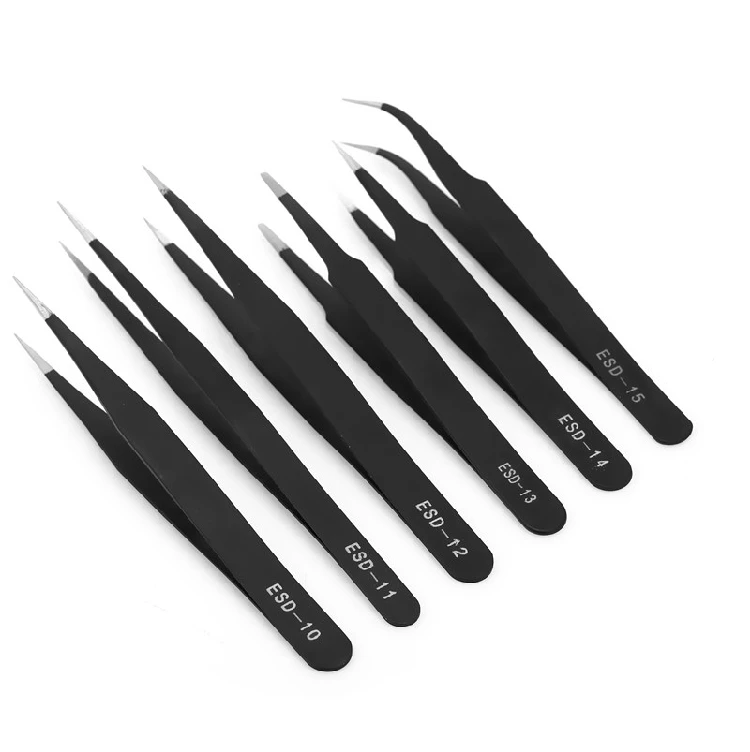 6 Trong 1 Chuyên Nghiệp Thép Không Gỉ Chống Tĩnh Điện Nhíp Bảo Dưỡng Bộ Dụng Cụ Cho Nhỏ Sửa Chữa Điện Tử Cao Cấp