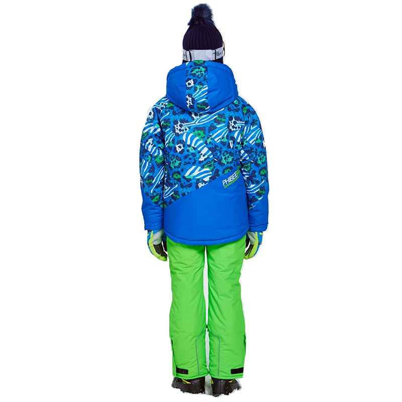 Detector Winter Thicken Boys Clothing Outdoor Set Snowboard Ski Set Jacket Pants Winter Twinset Suitable -20-30 degree